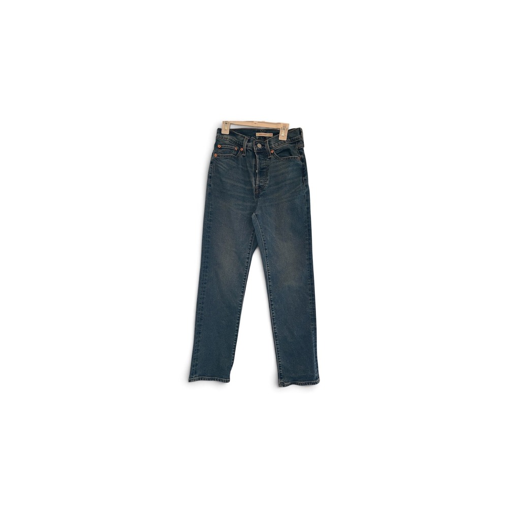 Levis Wedgie Straight Jeans Medium Wash High Rise Button Fly W27 L28